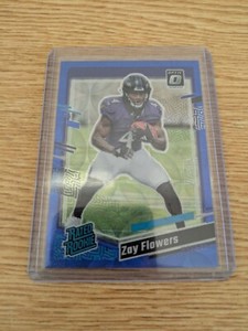2023 Donruss Optic Preview ZAY FLOWERS BLUE SCOPE PRIZM RATED ROOKIE #307 Ravens