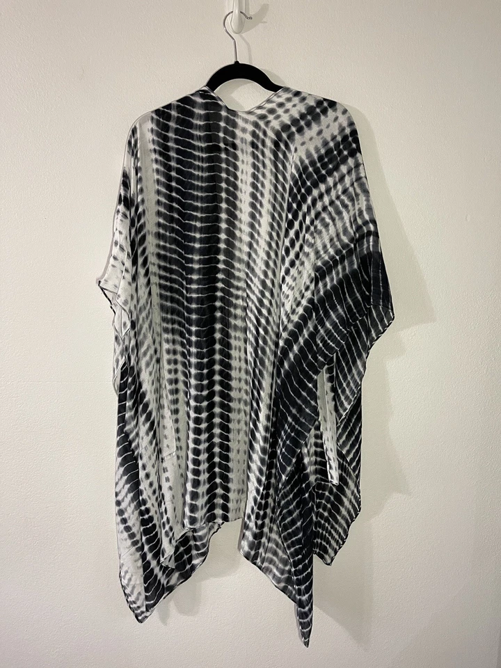 Michael Star Negro Ruana Bufanda Envoltura Kimono Tie Dye Multi Uso ¡Bonito! Foto 4 de 4