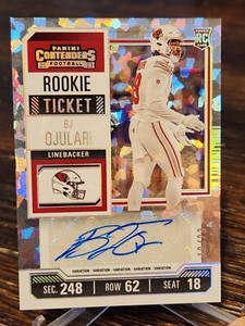 2023 Contenders BJ Ojulari CRACKED ICE Rookie Ticket Auto /23 Variation FOTL