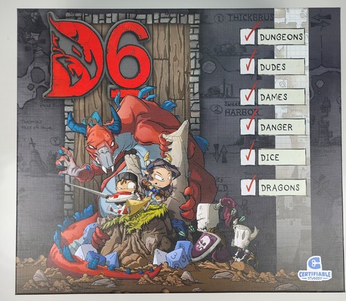 D6 Dungeons Dudes Dames Danger Dice Dragons Board Game + It Takes A Village - Picture 2 of 20