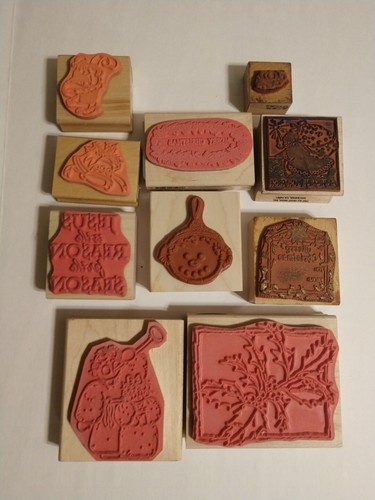 Lotes de estampillas artesanales de goma borde de madera borde de Navidad Pascua San Valentín ELIGE - Imagen 7 de 31