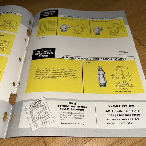 1950'S ALEMITE PORTABLE LUBRICATION FITTINGS Brochure STEWART WARNER - Picture 9 of 15