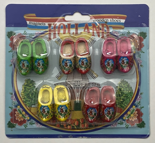 New 5 Pairs Holland Wooden Shoes Fridge Magnets Painted Windmills