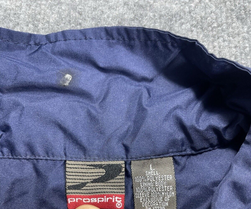Prospirit Windbreaker Jacket Mens Blue Long Sleeves Monk Neck Large Pockets - Picture 10 of 14