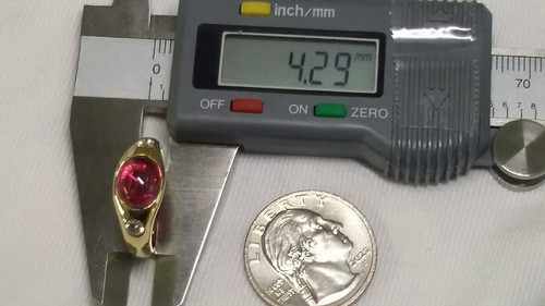 SUPERB ESTATE 18K CABACHON PINK TOURMALINE w/ ROUND BRILLIANTS FITS SZ. 5.25 - Picture 10 of 12