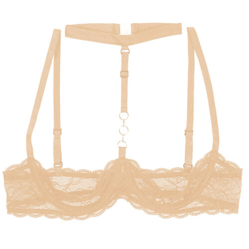 Reggiseno donna sexy coppa aperta ferretto pizzo floreale patchwork push up lingerie - Foto 90 di 108