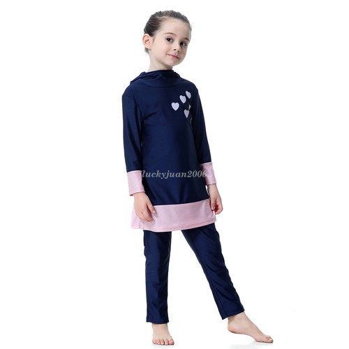 Islamic Kids Girls Swimwear Modest Burkini Full Cover Muslim Girls Swimsuit New - Picture 36 of 42