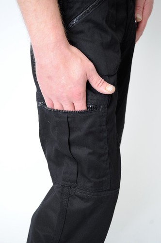 Men's Cargo Trousers Work trouser knee pad pocket Black Grey Khaki Heavy duty - Picture 56 of 72