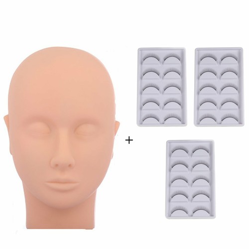 Mannequin Head Makeup Cosmetology Training Head w/ Practice Strip Lashes Set AU - Picture 12 of 14