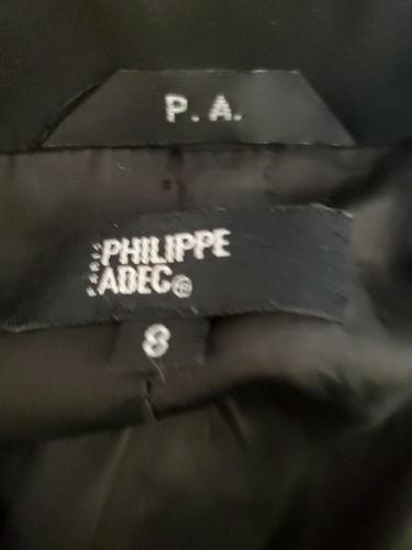Philippe Adec Paris Women's Blazer Size 8 Black Oversized Long Jacket Coat  - Picture 10 of 10