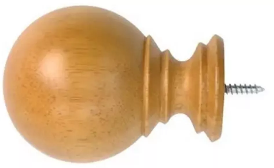New Finials for 1-3/8 heritage Oak Wood Natural Ball Curtain rod ends  138fbalok