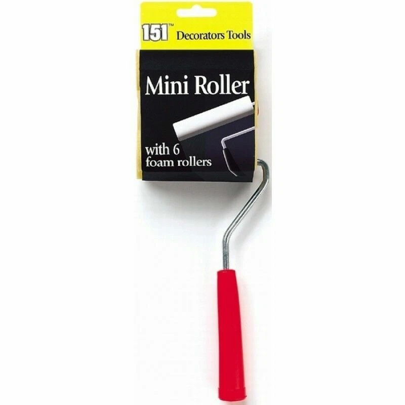 Decorative Mini Paint Roller System Gloss Eggshell Foam Tool with 6 Refills UK