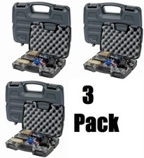 (3) Plano 10-10137 Rugged Black Single Scoped Handgun Pistol Cases w Foam Liner
