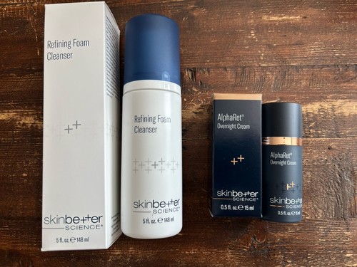 skin better science skin care Refining Foam Cleanser Alphabet Overnight Cream