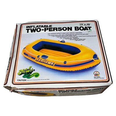 Vintage 1983 Intex Inflatable Two-Person 79'' X 48'' Seahawk Boat