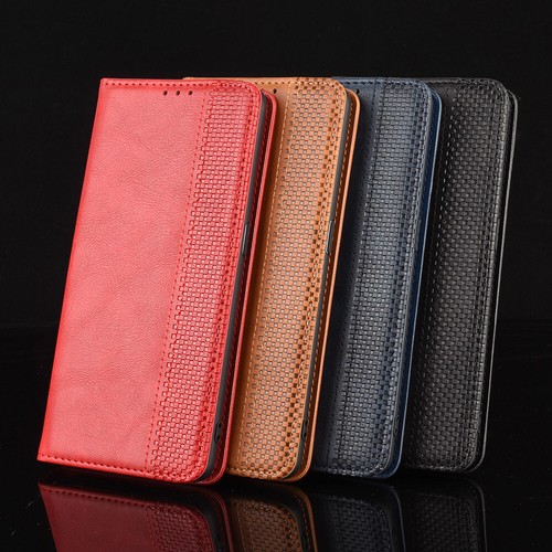 For Motorola Edge (2021) Retro Leather Wallet Flip Stand Case + Screen Protector - Picture 3 of 33