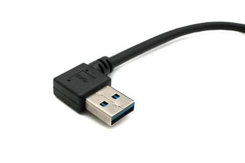USB 3.0 Cable 25 cm Micro B Plug to Type A Plug Angle in Black - Picture 3 of 4