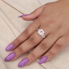 Pink Morganite Gemstone 925 Sterling Silver Women Ring For Gift Wedding Jewelry