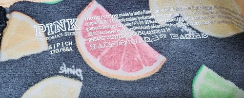 Tanga Victoria's Secret ROSA Limón Naranja Lima Estampado Fruta Sin Costuras Talla XS - Imagen 5 de 5