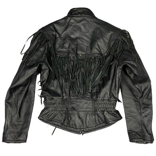 Vintage Wilsons Leather Jacket Womens XS Motorcycle Fringe Western Biker Y2K - Picture 8 of 19