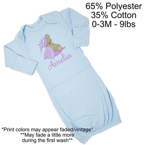 Baby Mädchen personalisiert individuell schlafender Teddybär VS2 Kleid Coming Home Outfit - Bild 12 von 23