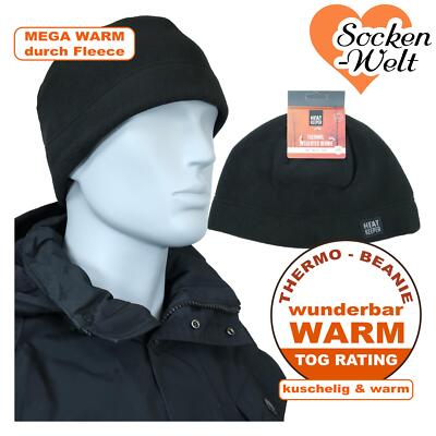 4-8 Stück Herren Mega Thermo Thinsulate Fleece Beanie Mütze Heat Keeper schwarz