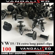 Longer Long Panel Clip VW Transporter 100 Black T4 T5 T6 Trim Van Carpet Camper