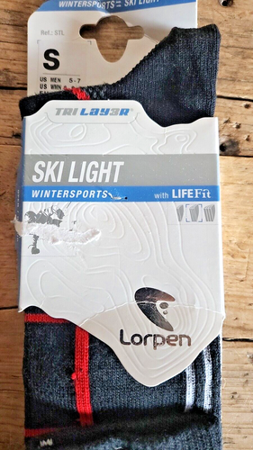 Lorpen SKI LIGHT Ski Socks Size S Merino Blend Tri Layer Winter Sports NWT - Picture 4 of 9