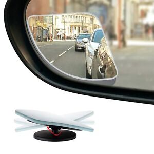 HD-Frameless-Blind-Spot-Mirror-Fan-Shaped-2-5-034-Convex-Glass-Mirror-Pack-of-2