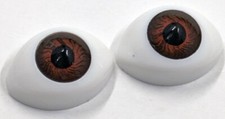 1 Pair Vintage Acrylic Flat Back Doll Eyes Dark Brown About 10mm Each Tallina's