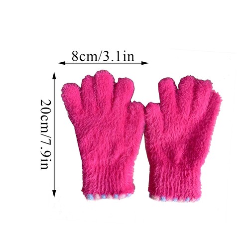 Winter Plush Gloves Fluffy Five Finger Glove Soft Touch Screen Gloves Mitten - Picture 2 of 29