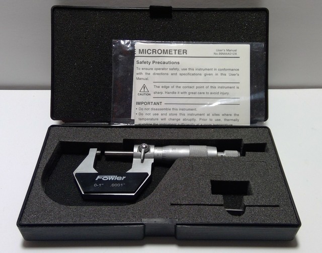 Fowler 52222002 Rolling Digital Micrometers 12" Range .0001" Good
