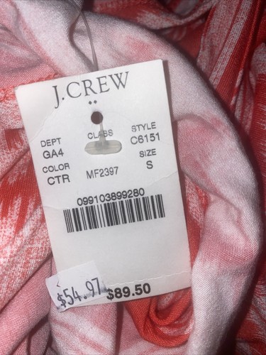 J Crew Dress Sz S Coral Tribal Ikat Print Aztec Maxi Tank Top Racerback NEW $90 - Picture 3 of 6