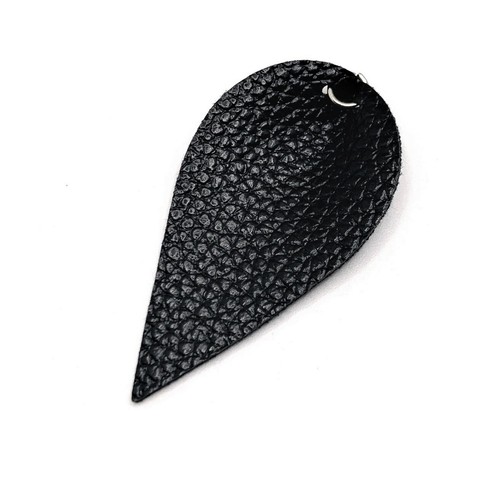 4, 20 or 50 pcs Black Imitation Leather Leaf Pendants - US Seller - BK181