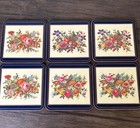 Vintage Pimpernel Meissen Fruit And Flowers 4” / 6 Cork Back  Coasters