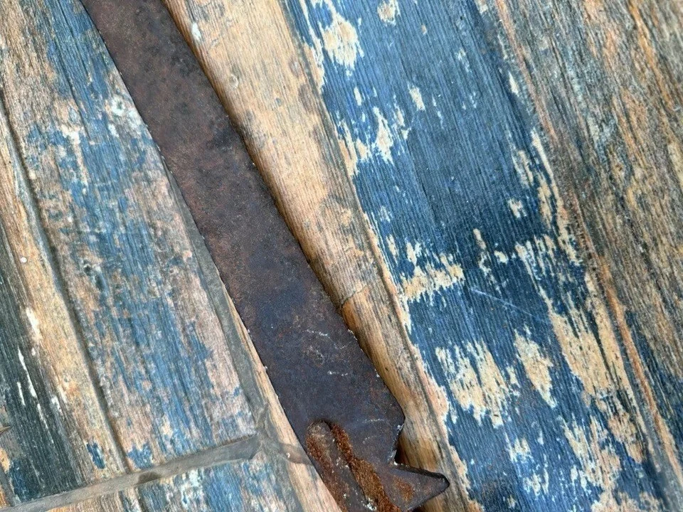 Espada antigua forjada a mano floral empuñadura espada Tulwar 26"" x 3 daga Foto 4 de 4