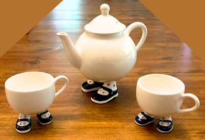 ＊Carlton ware walking Tea Pot＊ VTG RARE ENGLISH CARLTON WALKING WARE TEAPOT TEACUPS COTTAGE