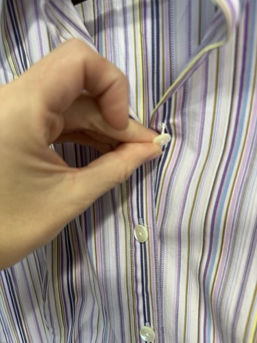 VTG Starington The Shirtmakers Purple Striped L/S Button Up Sz 10 100% Cotton - Picture 3 of 10