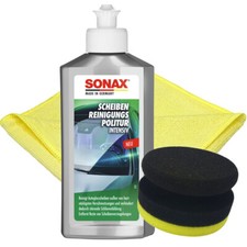 SONAX 250ml Scheiben-Reinigungspolitur-Intensiv Glaspolitur + Schwamm + Tuch Kfz