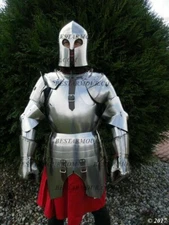Sallet Medieval Half Body Armor Suit Cuirass With Gauntlet Cosplay Costume Armor