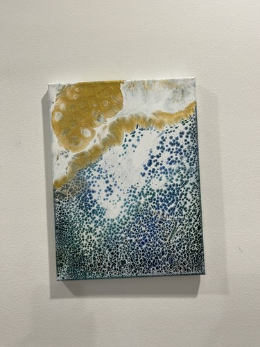 NEU Original Abstraktes Acryl Fluid Art Gemälde 12"x16" Leinwand Moderne Kunst - Bild 13 von 14