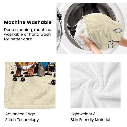 Super Soft Flannel Miyazaki Hayao My Neighbor Totoro Throw Blanket for Gifts - Picture 6 of 7