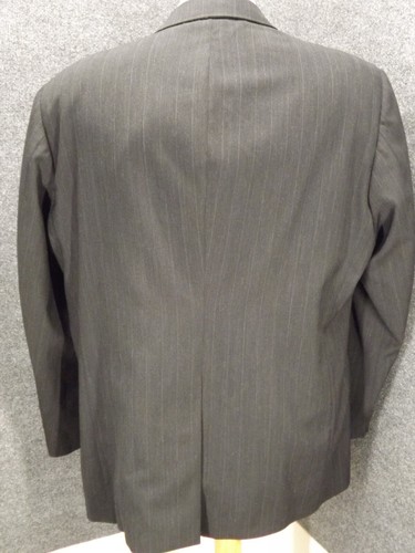 VTG Evan Picone Men 48R Charcoal Gray Wool Stripe Suit 42x28 Pleat Pants 2 Btn - Picture 7 of 12