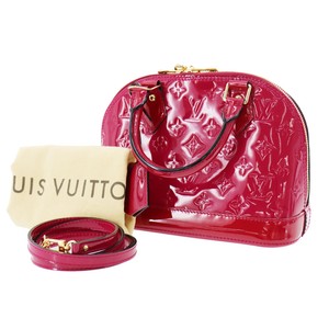 LOUIS-VUITTON-Alma-BB-Vernis-RoseIndian-M91771-Vintage-France-Authentic-AB408-S