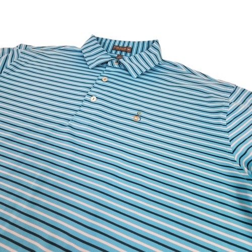 Peter Millar Summer Comfort Herren L - Golf Poloshirt gestreift Streamsong Resort