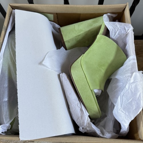 FREE PEOPLE Margo Mule Slip On Slides Sandals Green Apple 8 Boho Retro NIB - Picture 6 of 8