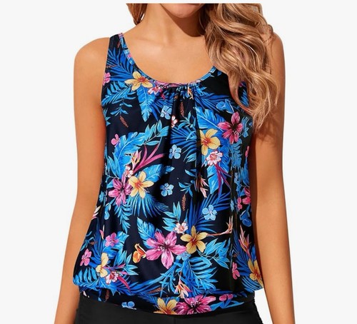 Yonique Blouson Tankini Oberteil nur Badeanzug für Damen XLARGE