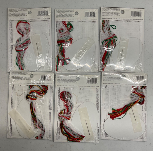 ¡GRAN LOTE DE 6 KITS DE ADORNOS DE ENCAJE CON SOPORTE PARA FOTOS PUNTO DE CRUZ CONTADOS! NOS - Imagen 2 de 2