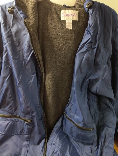 Roaman's Jacket Women's Size Large Blue Full Zip Up Long Sleeve - Picture 5 of 8