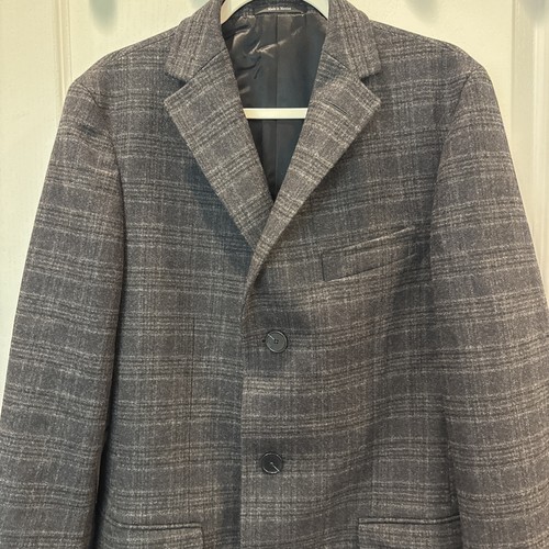 Ermenegildo Zegna Euromoda Italy 100% Wool Blue Plaid Blazer Mens 48R *READ